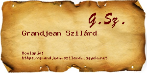 Grandjean Szilárd névjegykártya